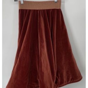 Nikolia Girls Velvet Rust Orange Flare Skirt W/ Pockets sz 12-13Y